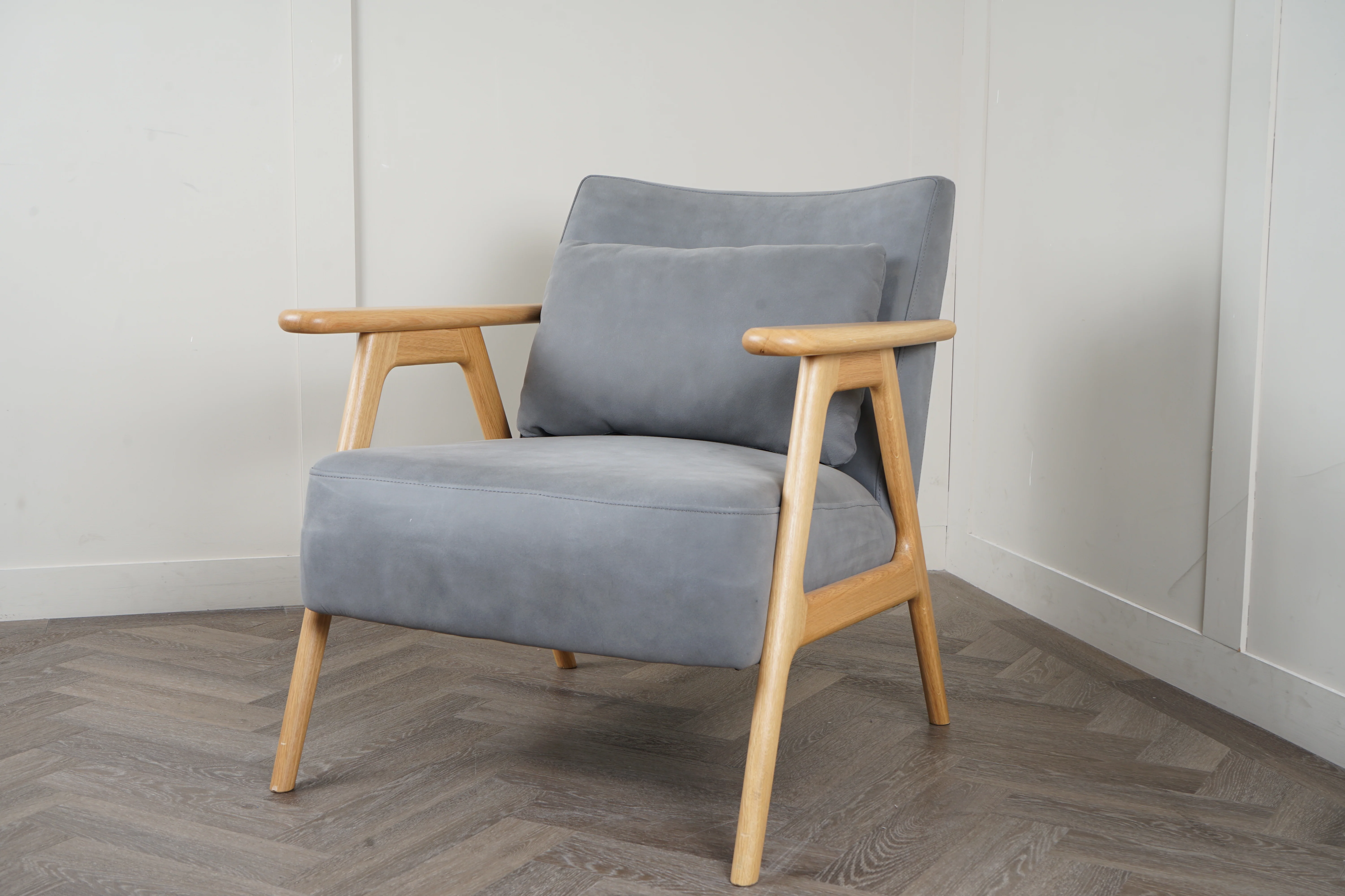 Hendricks Leather Armchair, Soft Touch Grey - Image 6