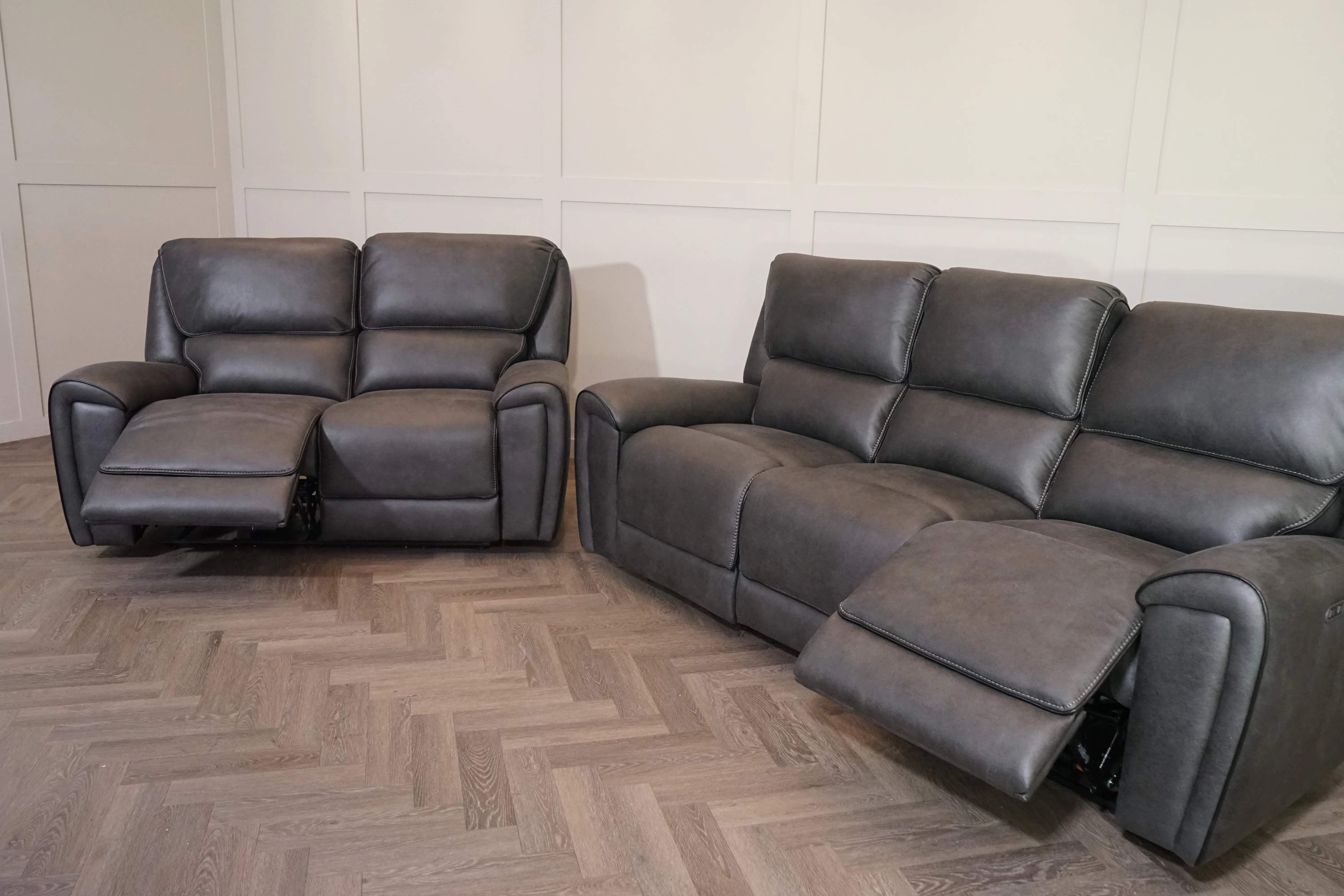 Hudson 3 + 2 Seater Power Reclining Sofa Set – Endurance Fabric – Graphite - Image 10