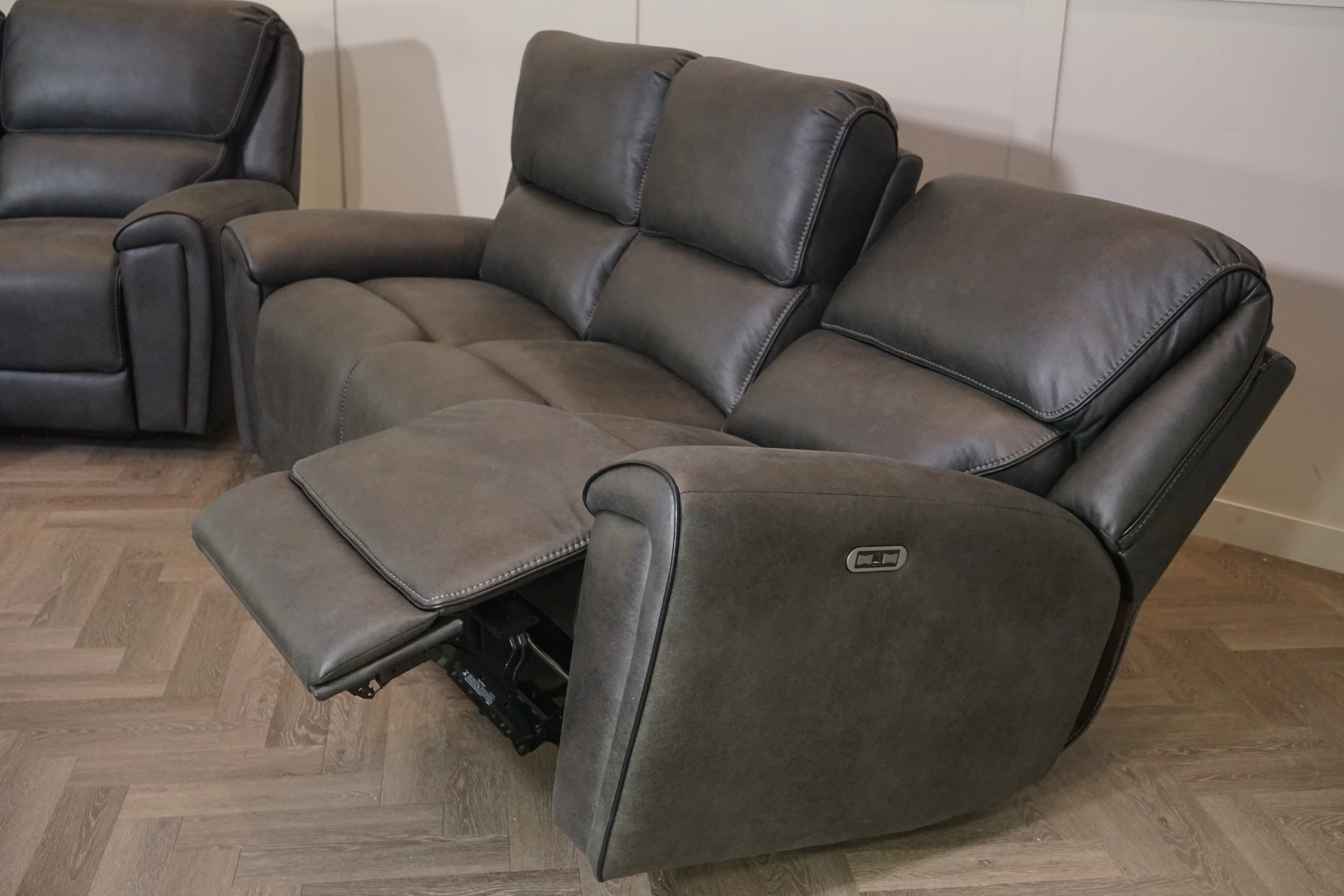 Hudson 3 + 2 Seater Power Reclining Sofa Set – Endurance Fabric – Graphite - Image 6