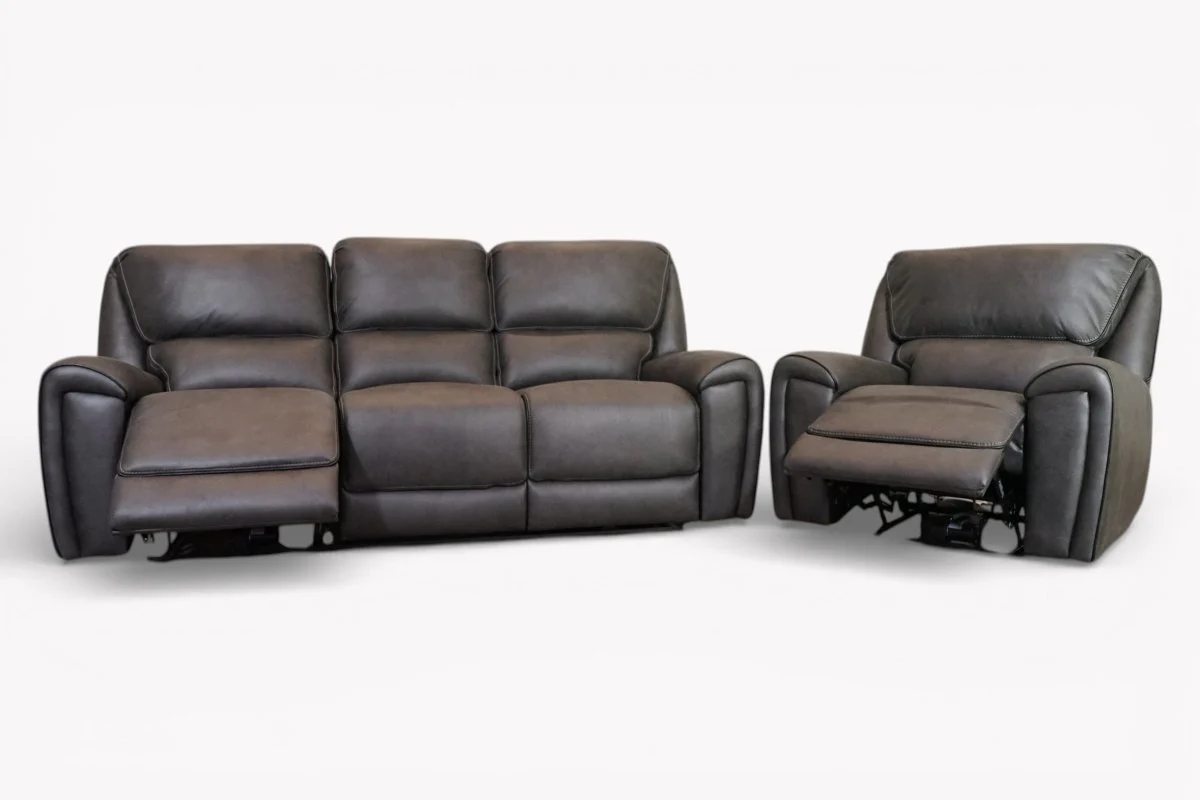 Hudson 3 Seater Power Reclining Sofa & Armchair Set – Endurance Fabric – Graphite