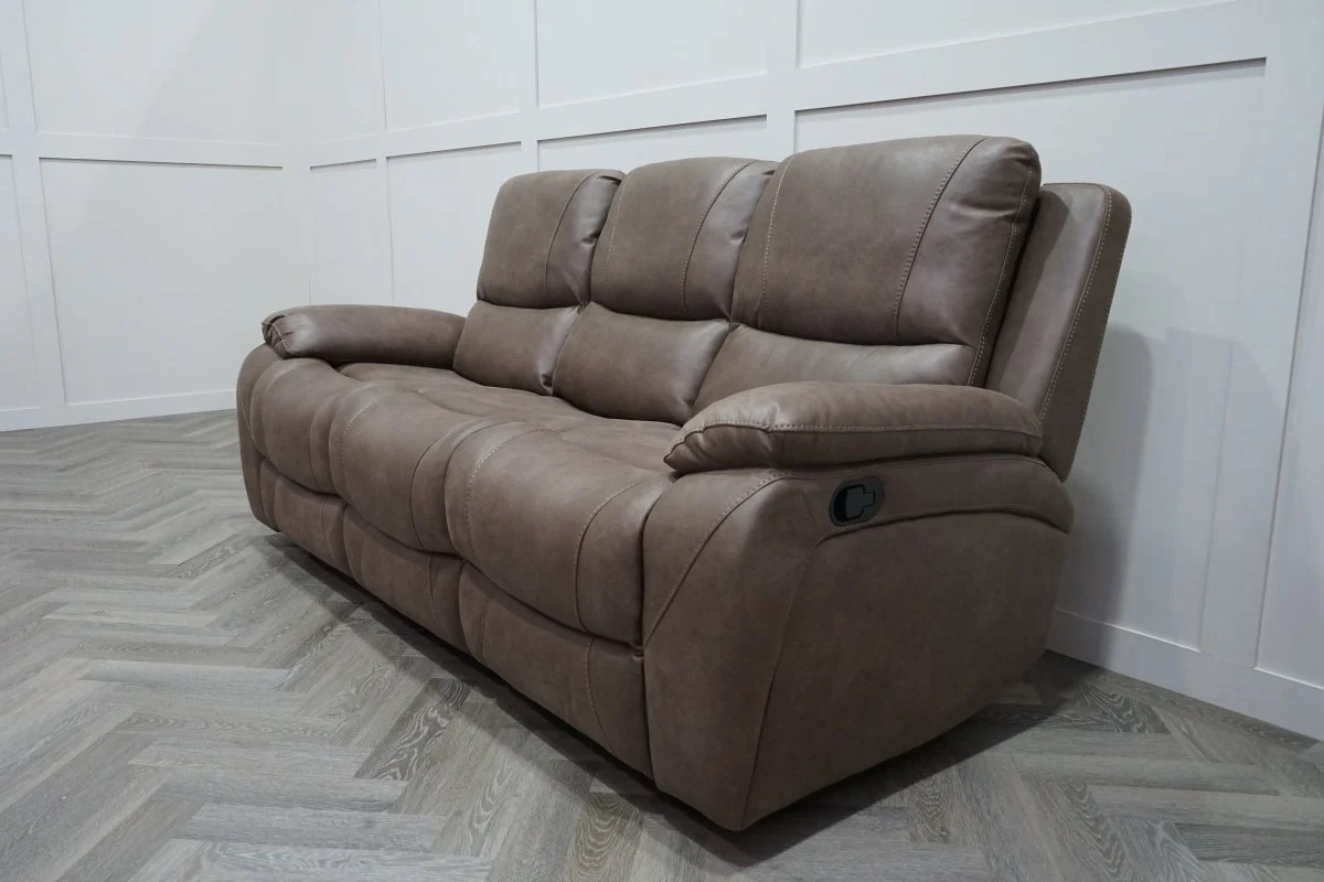 Isobel 3 Seater Manual Recliner Sofa, Endurance Chocolate - Image 12