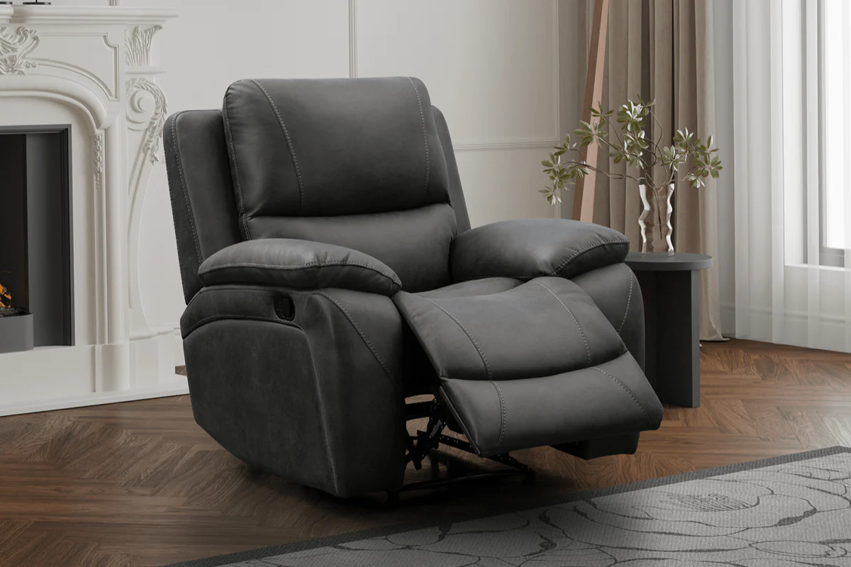 Isobel Manual Recliner Armchair, Endurance Charcoal - Image 3