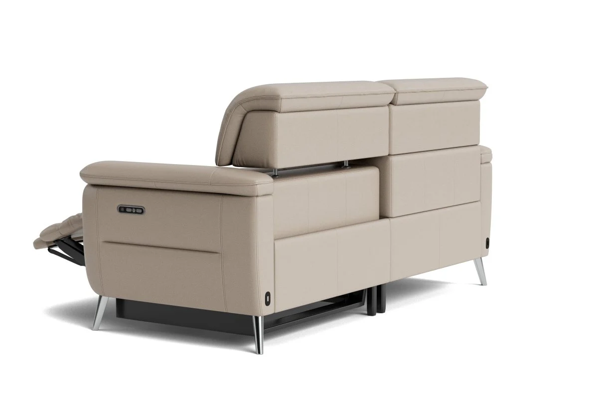 Jade 3 Seater Power Recliner Leather Sofa, Lead Grey - Image 4