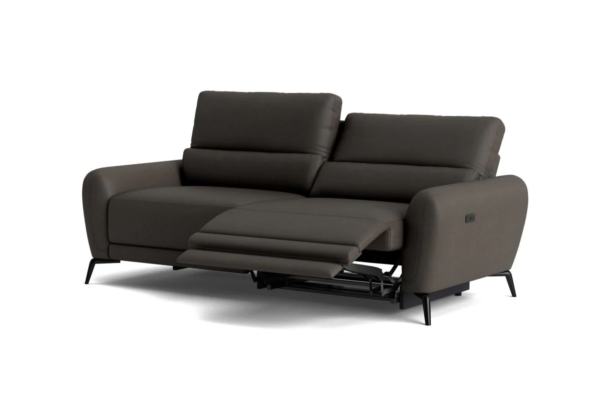 Jasmine 3 + 2 Seater Leather Sofa Set, Borelli Steel - Image 10