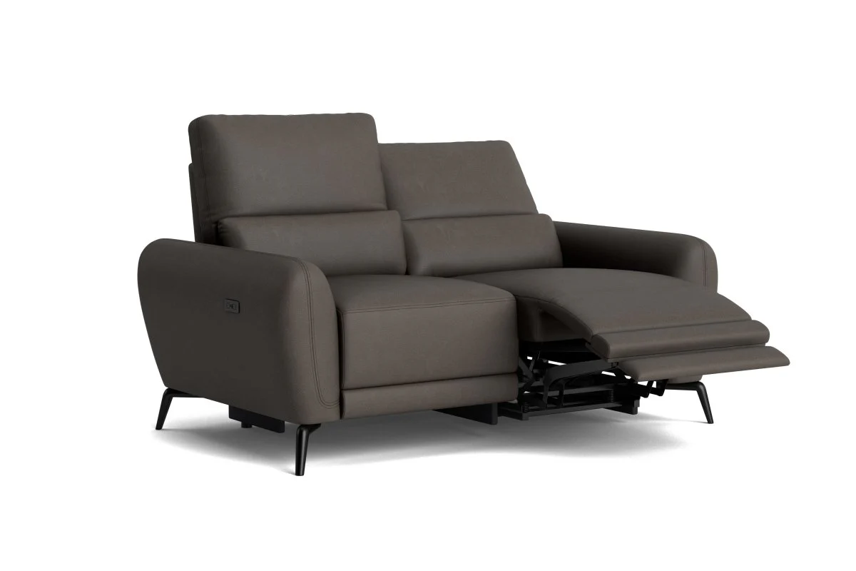 Jasmine 3 + 2 Seater Leather Sofa Set, Borelli Steel - Image 5