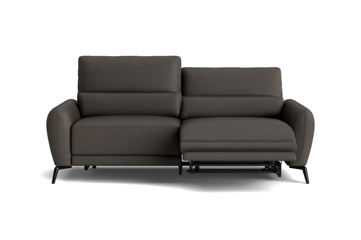 Jasmine 3 + 2 Seater Leather Sofa Set, Borelli Steel - Image 6