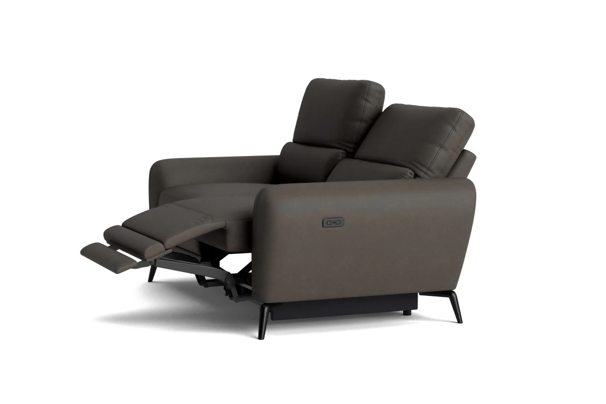 Jasmine 3 + 2 Seater Leather Sofa Set, Borelli Steel - Image 7