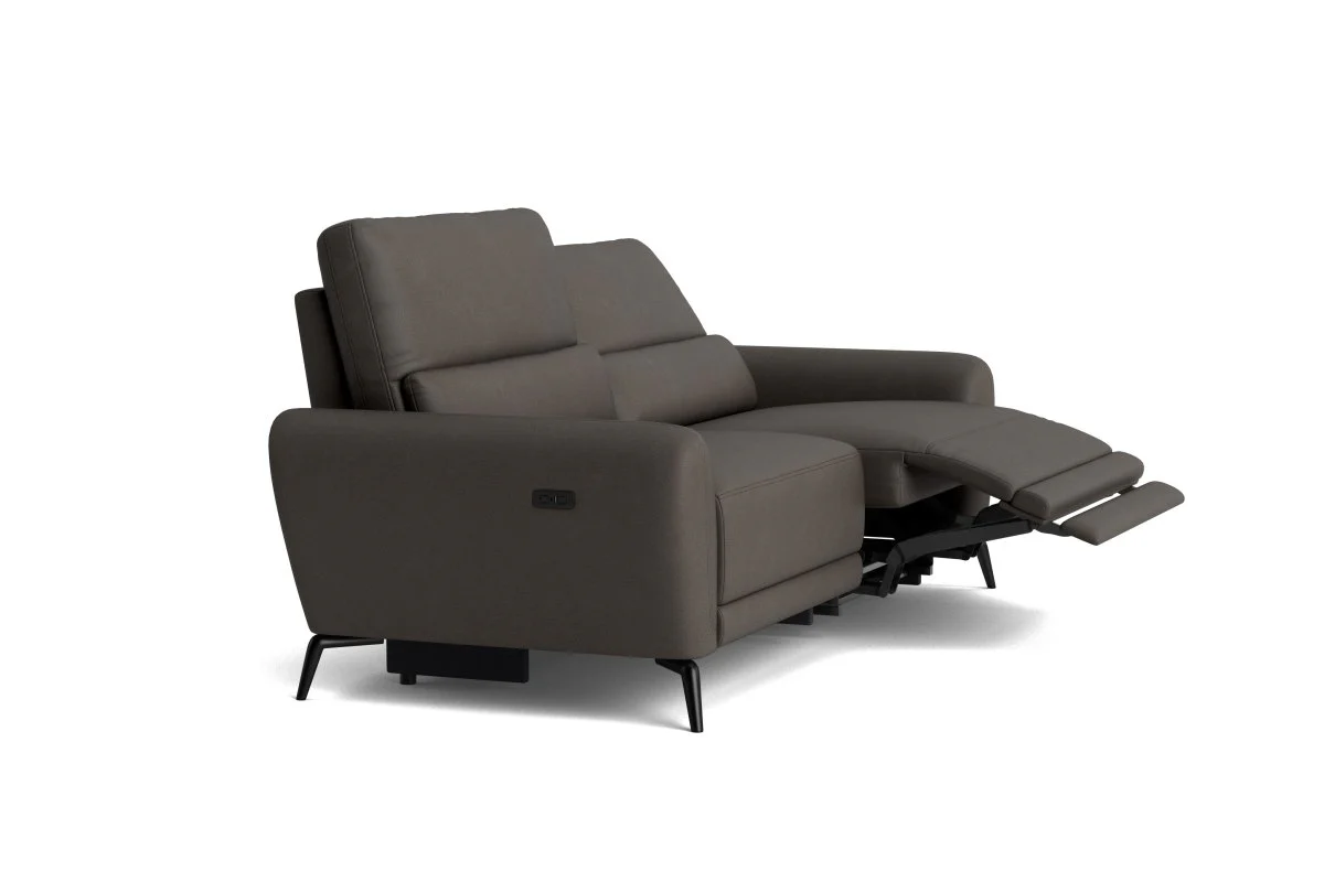 Jasmine 3 + 2 Seater Leather Sofa Set, Borelli Steel - Image 9