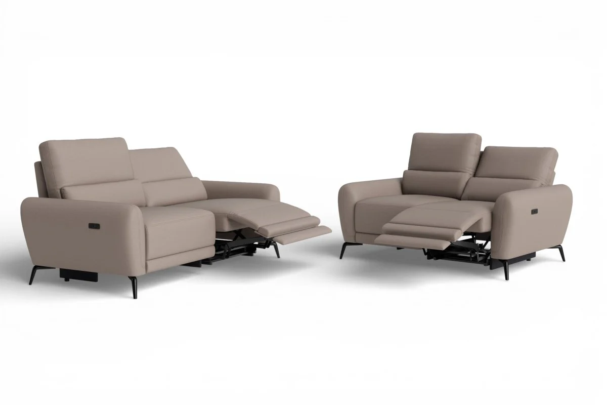 Jasmine 3 + 2 Seater Leather Sofa Set, Borelli Taupe