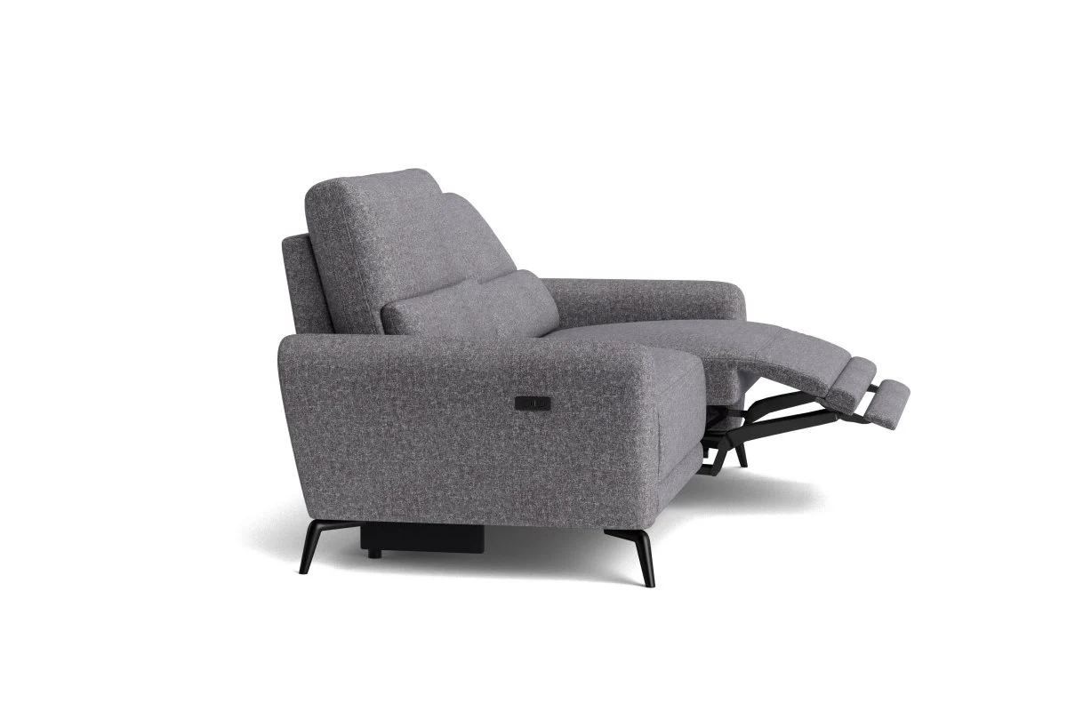 Jasmine Large 3 Seater Power Recliner Fabric Sofa, Monique Steel - Image 4