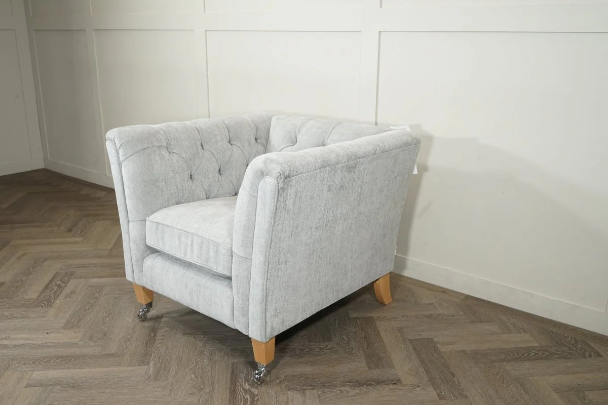 Laura Ashley Chatsworth Armchair, Orla Pale Steel - Image 4