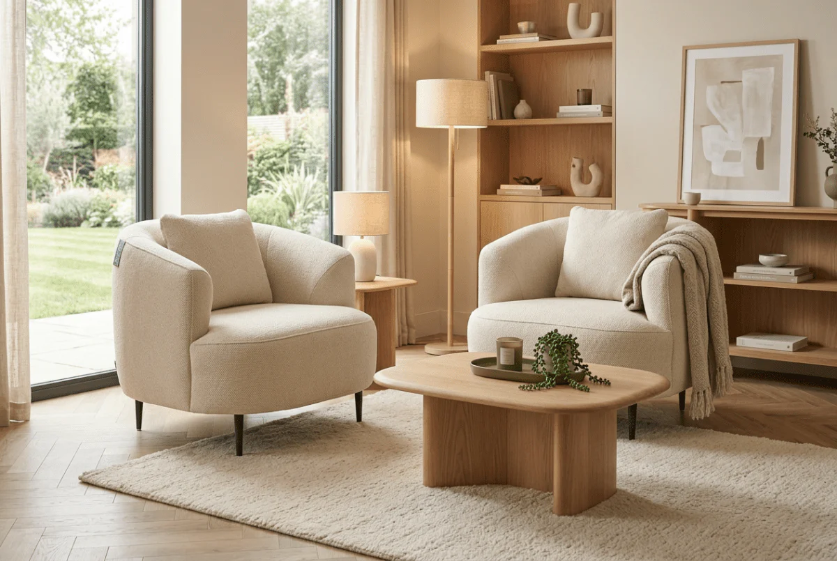 Lozenge Armchair, Twisted Boucle Putty - Image 2