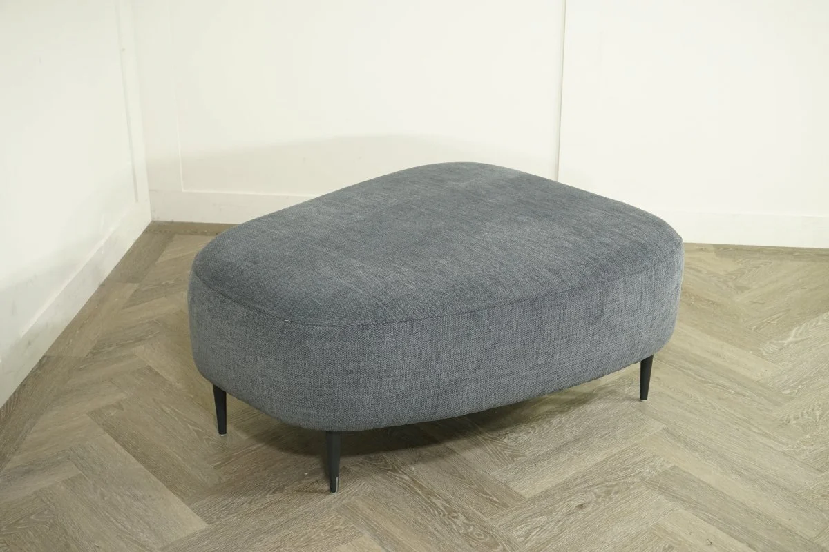 Lozenge Footstool, Soft Chenille Charcoal - Image 4