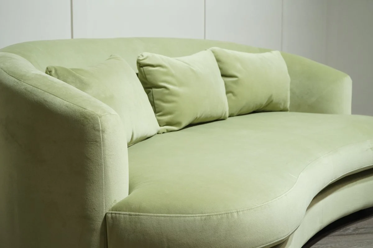 Lozenge Large 3 Seater Sofa, Velvet Pistachio - Image 8