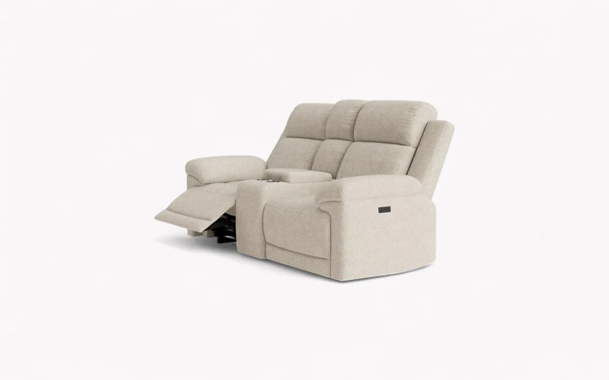 Lucius 2 Seater Power Recliner Sofa, Vespa Cream - Image 4
