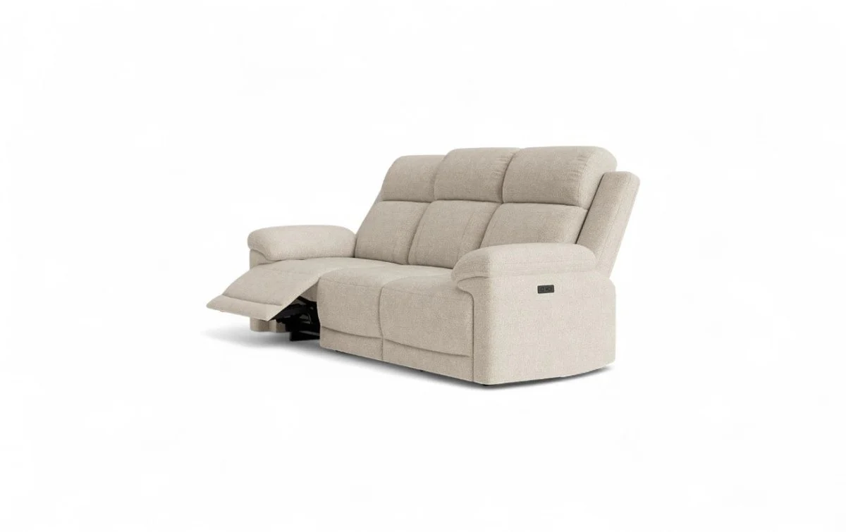 Lucius 3 + 2 Seater Power Recliner Sofas, Vespa Cream - Image 10