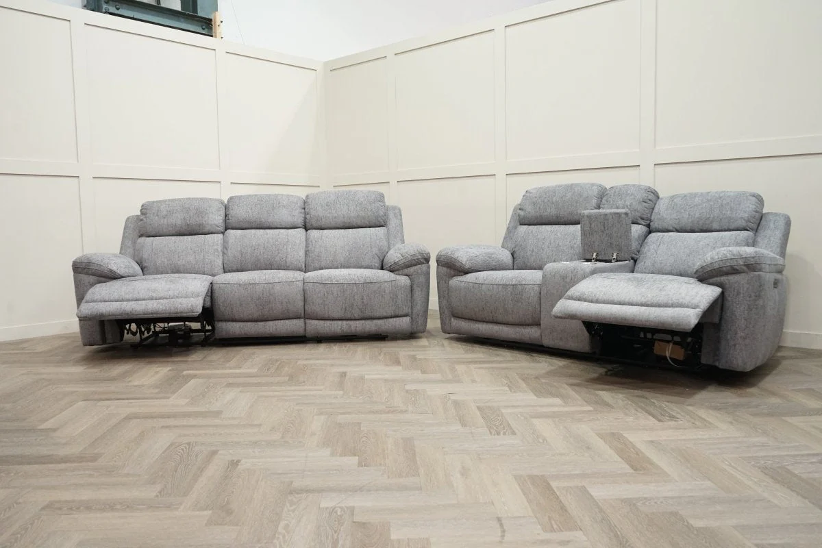 Lucius 3 + 2 Seater Power Recliner Sofas, Vespa Grey - Image 10