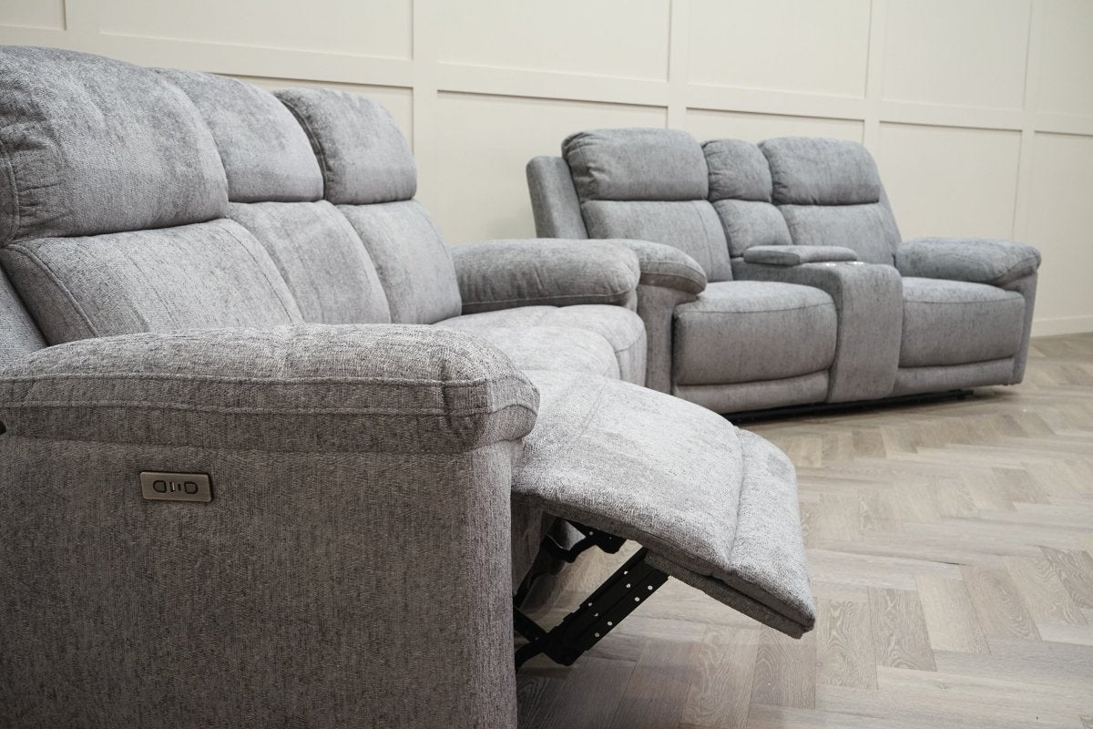 Lucius 3 + 2 Seater Power Recliner Sofas, Vespa Grey - Image 12