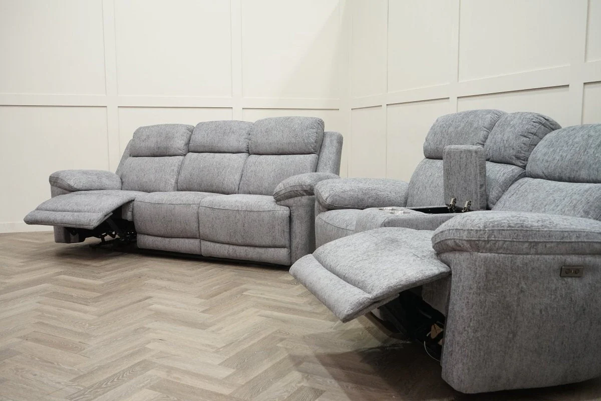 Lucius 3 + 2 Seater Power Recliner Sofas, Vespa Grey - Image 6