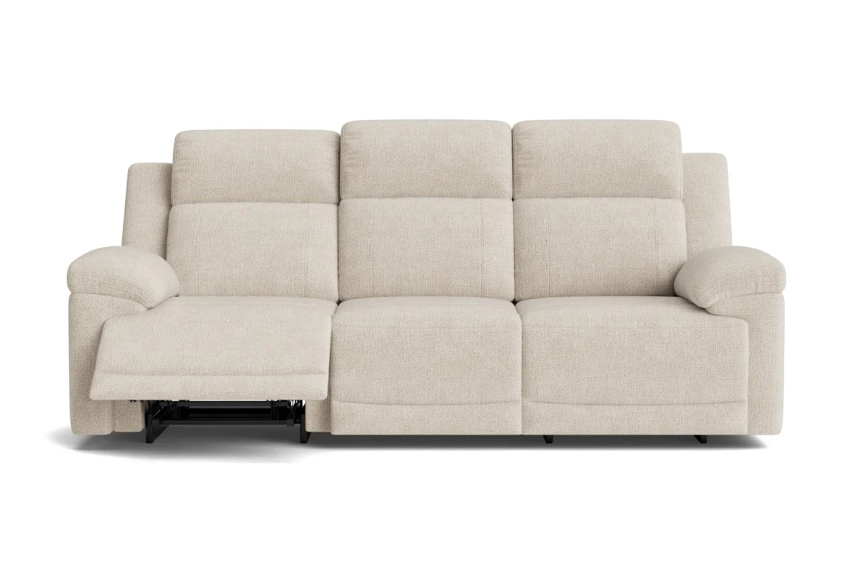 Lucius 3 Seater Power Recliner Fabric Sofa, Vespa Cream - Image 4