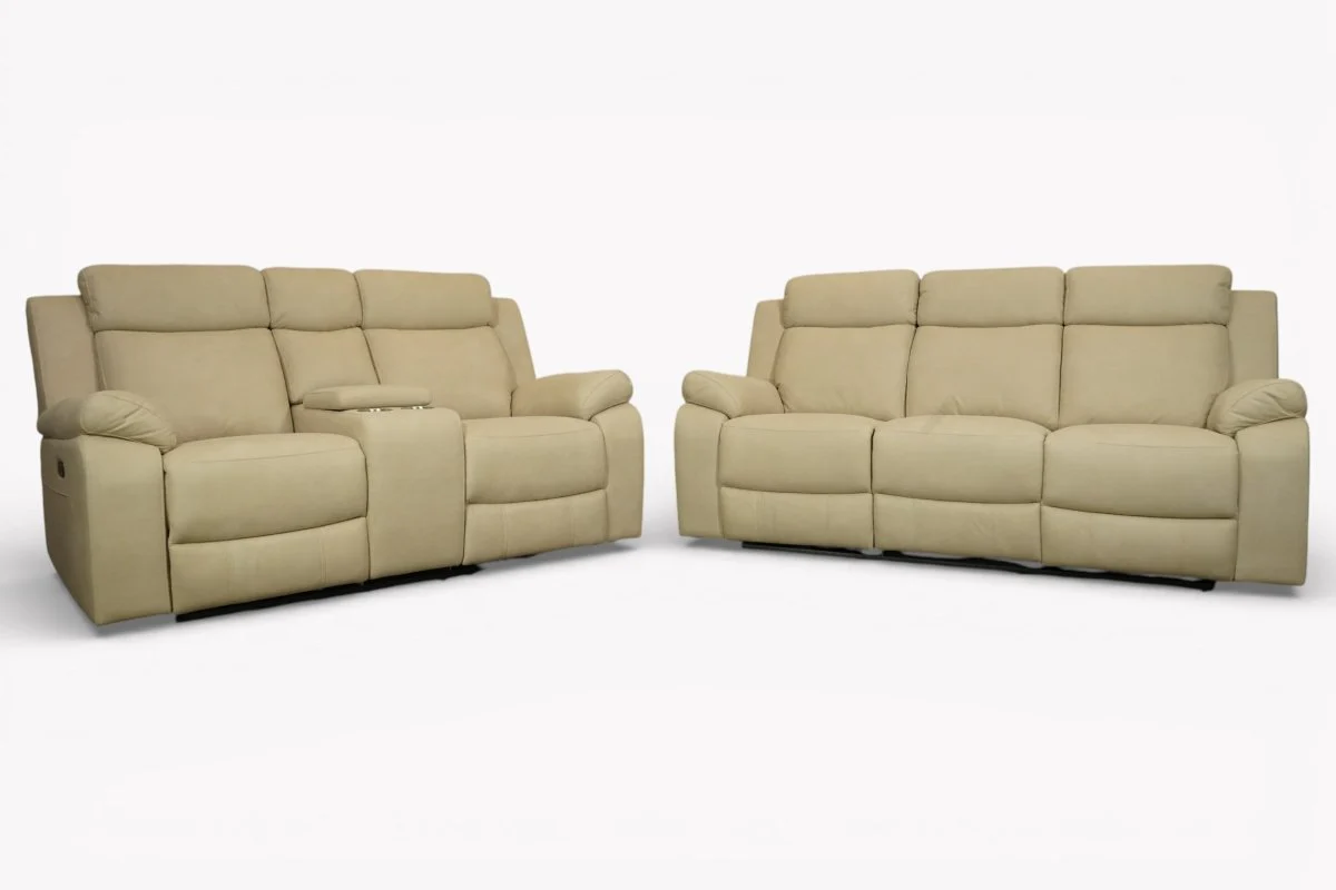 Lugano 3 + 2 Fabric Power Recliner Sofa Set, Velour Sand