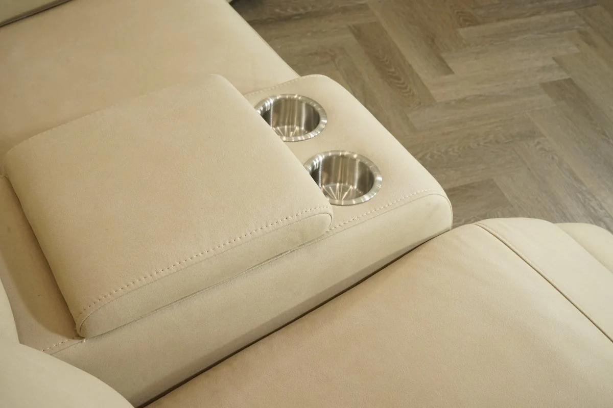 Lugano 3 + 2 Fabric Power Recliner Sofa Set, Velour Sand - Image 5