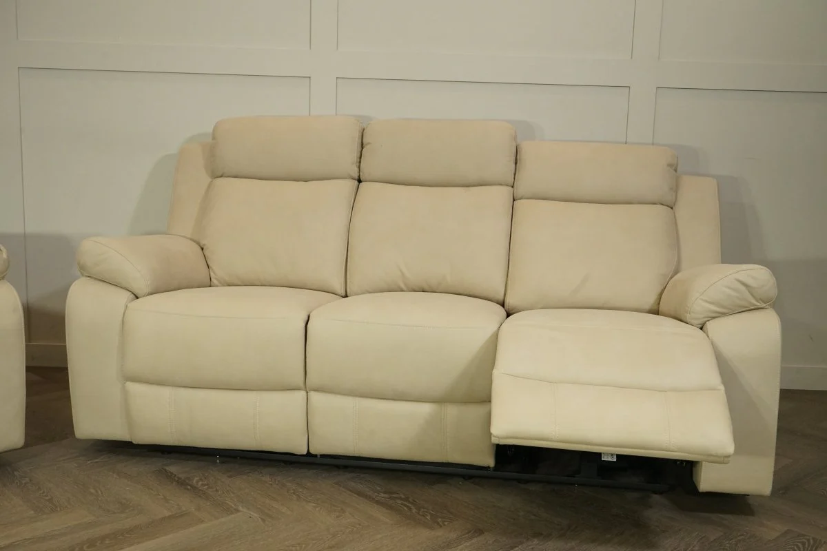 Lugano 3 + 2 Fabric Power Recliner Sofa Set, Velour Sand - Image 8