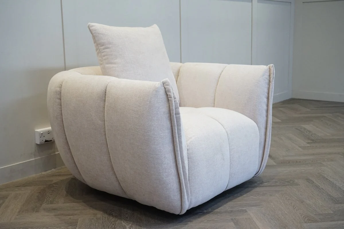 Lunar Swivel Armchair, Sandstone Chenille - Image 3