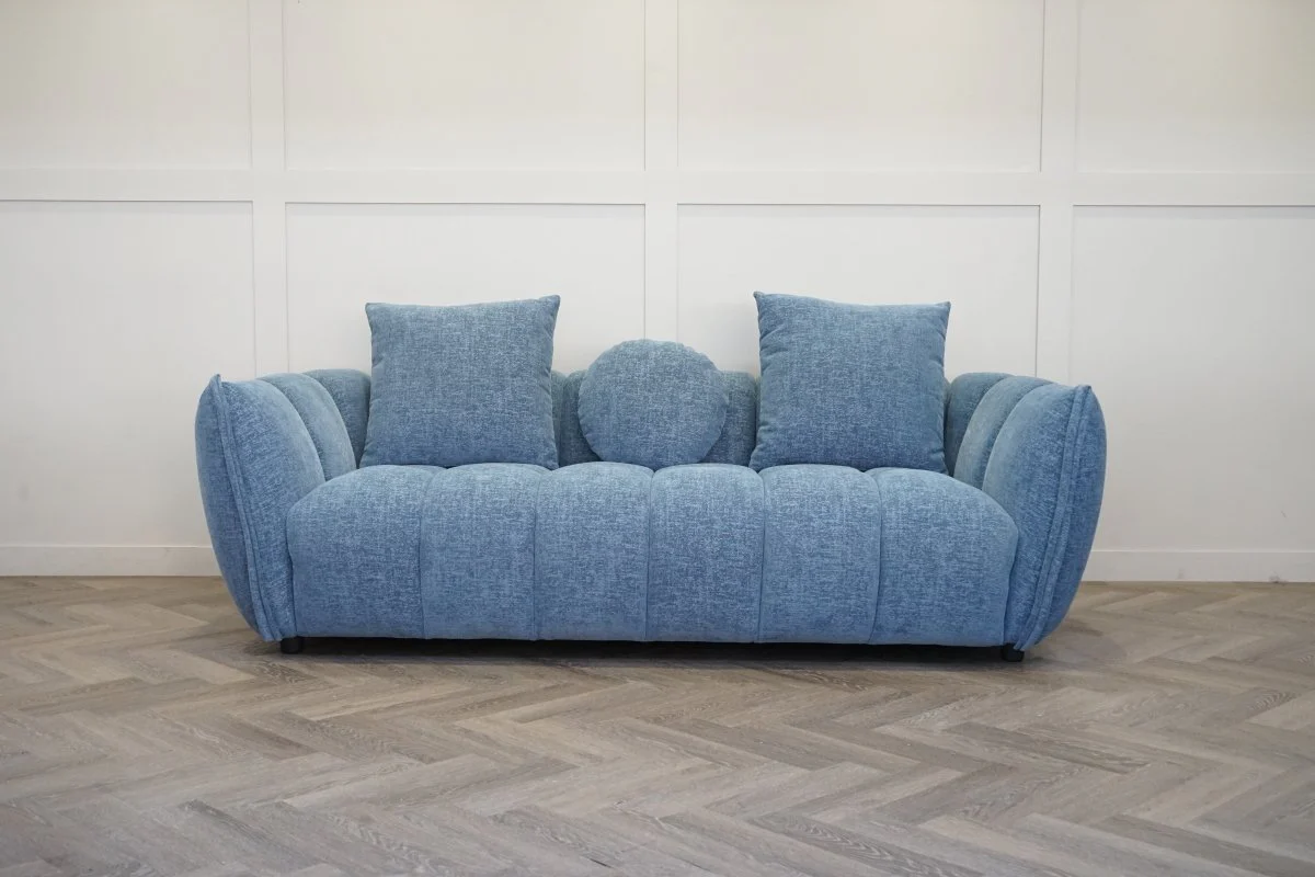 Lunar Large 3 Seater Sofa, Ocean Blue Chenille - Image 7