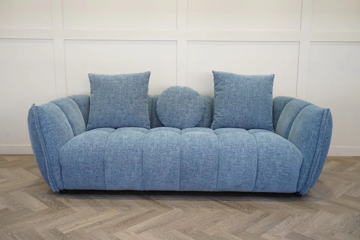 Lunar Large 3 Seater Sofa, Ocean Blue Chenille - Image 9