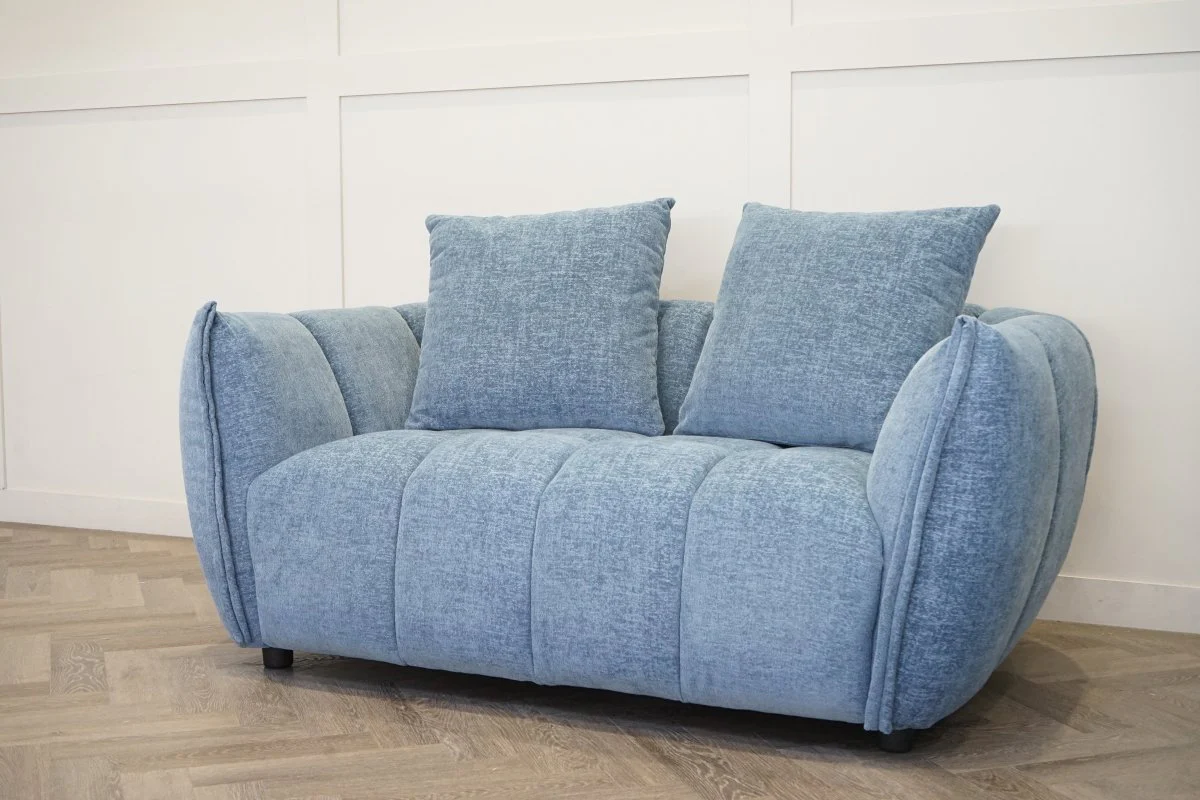 Lunar Medium 2 Seater Sofa, Ocean Blue Chenille - Image 3