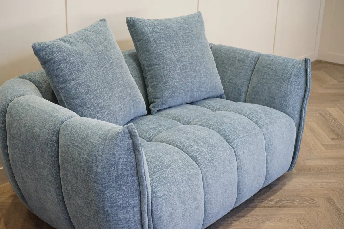 Lunar Medium 2 Seater Sofa, Ocean Blue Chenille - Image 7