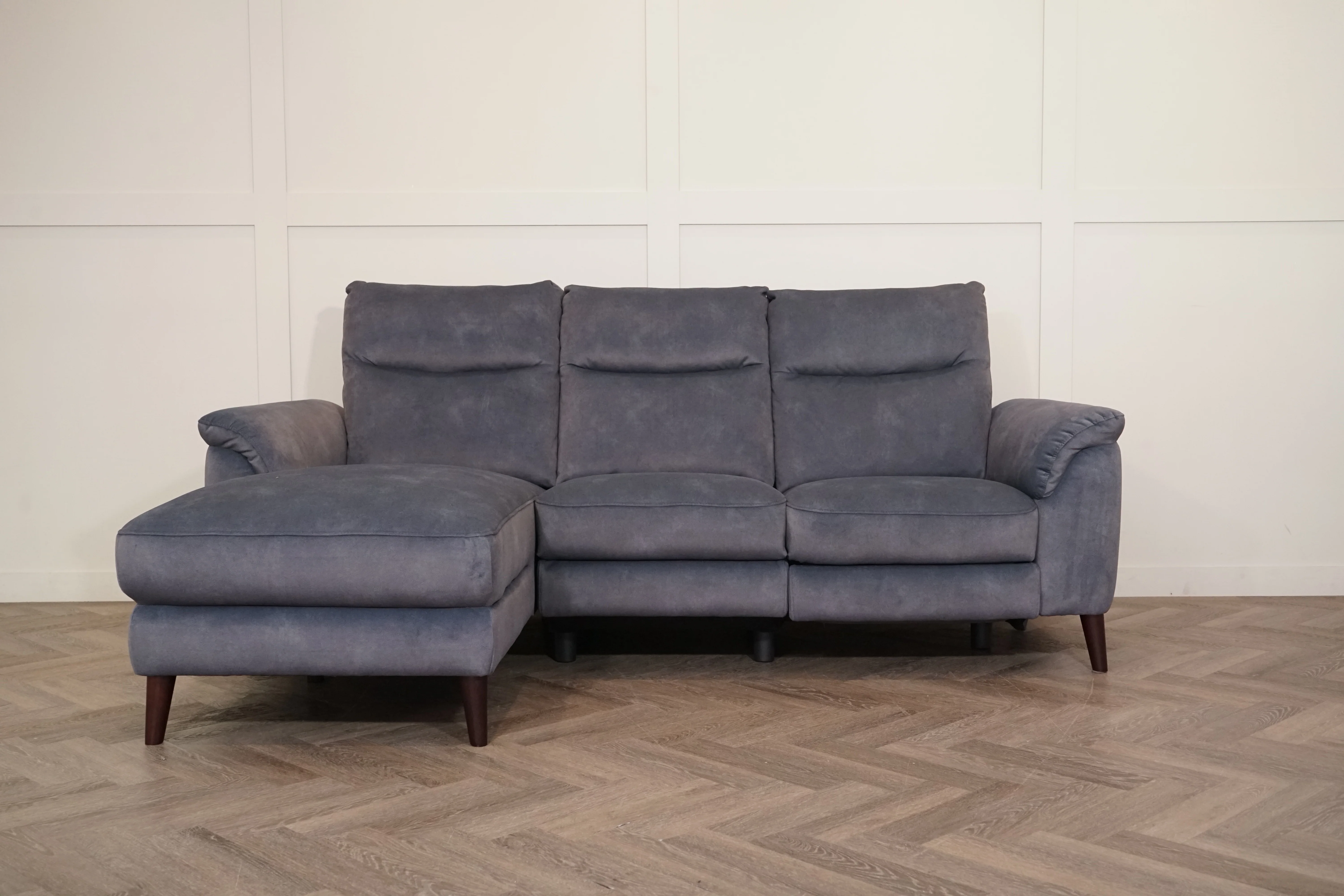 Morgan Fabric 3 Seater Power Recliner Sofa with Chaise End, Dexter Grey - Image 10