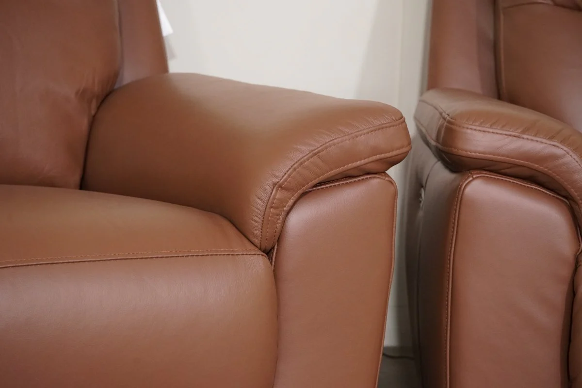 Navona Leather 3 & 2 Seater Power Recliner Sofa, Arden Mocha - Image 5