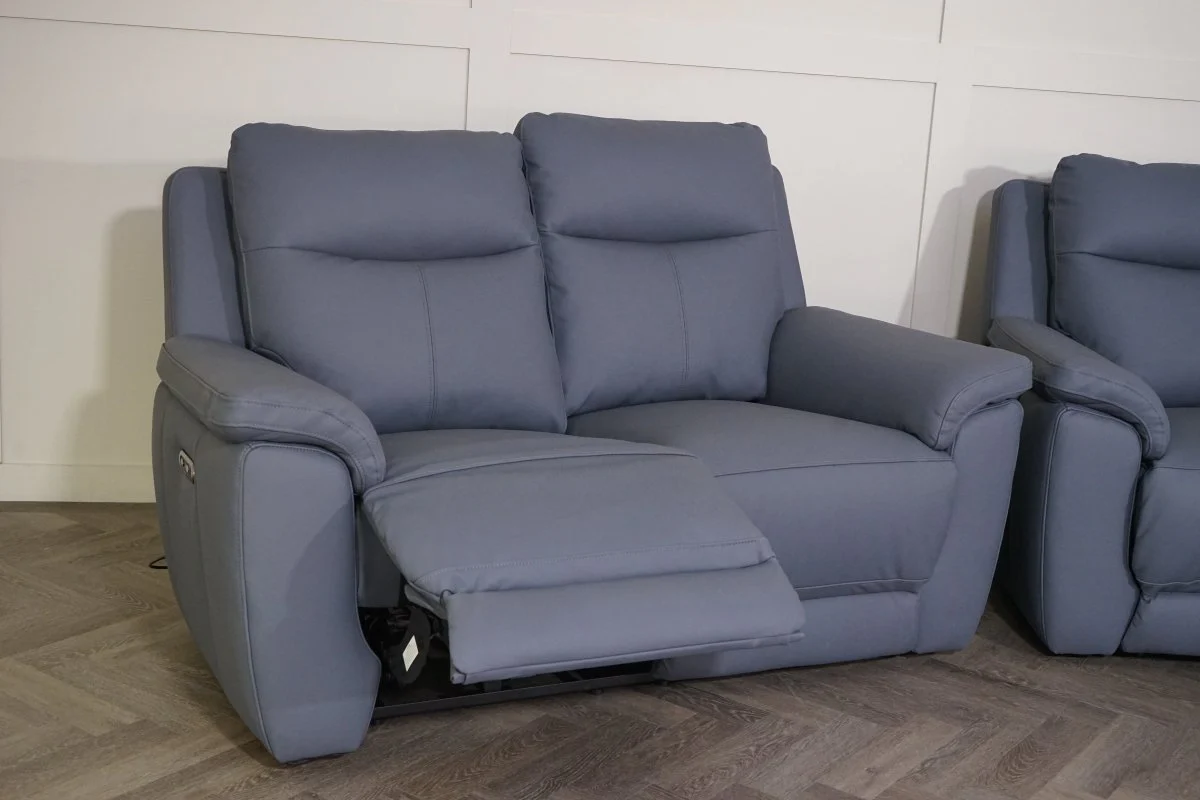 Navona Leather 3 & 2 Seater Power Recliner Sofa, Arden Slate - Image 11