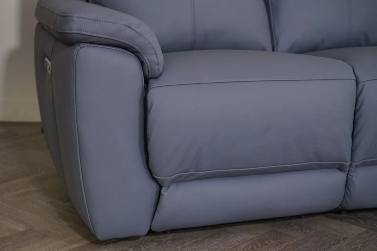 Navona Leather 3 & 2 Seater Power Recliner Sofa, Arden Slate - Image 8