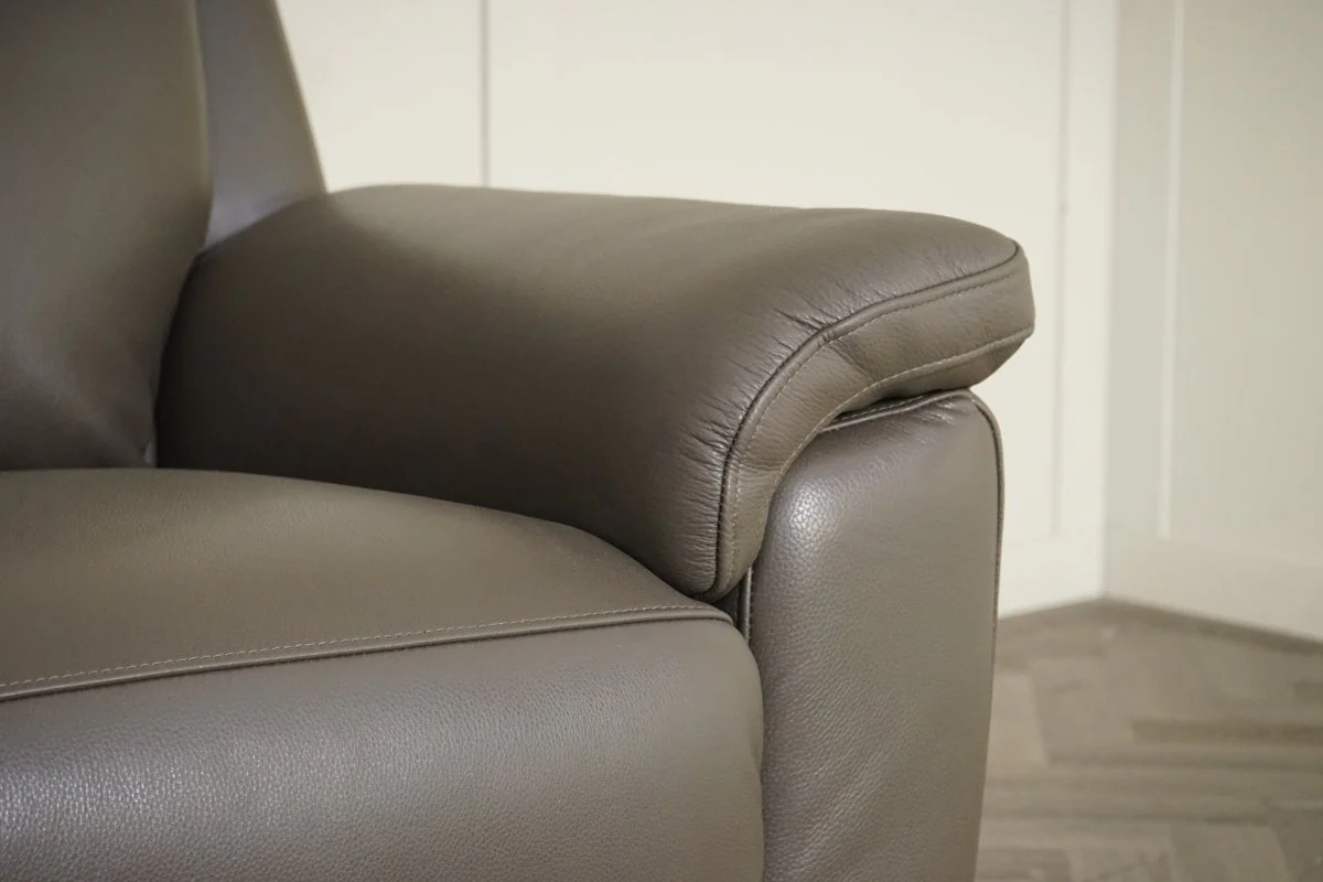 Navona Leather 3 & 2 Seater Power Recliner Sofa, Club Elephant Grey - Image 5