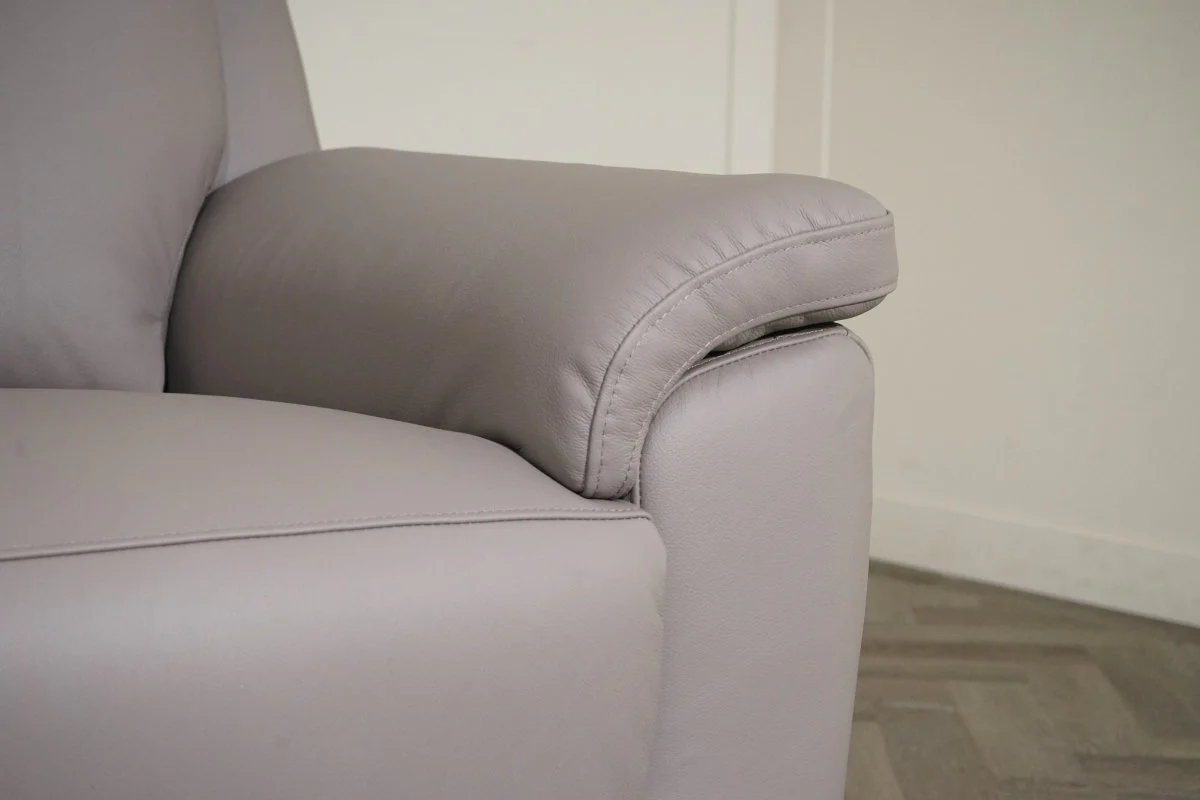 Navona Leather 3 & 2 Seater Power Recliner Sofa, Club Grey - Image 5