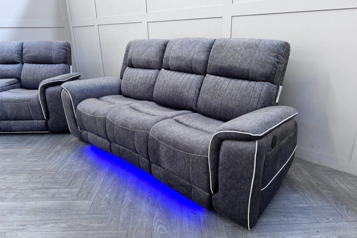 Neon Express Power Reclining 3 + 2 Sofas, Silver - Image 13