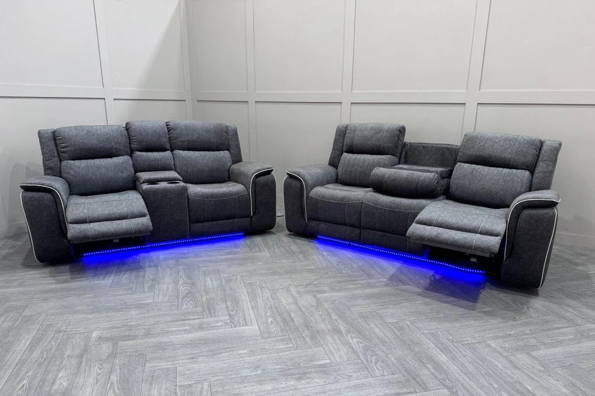 Neon Express Power Reclining 3 + 2 Sofas, Silver - Image 5