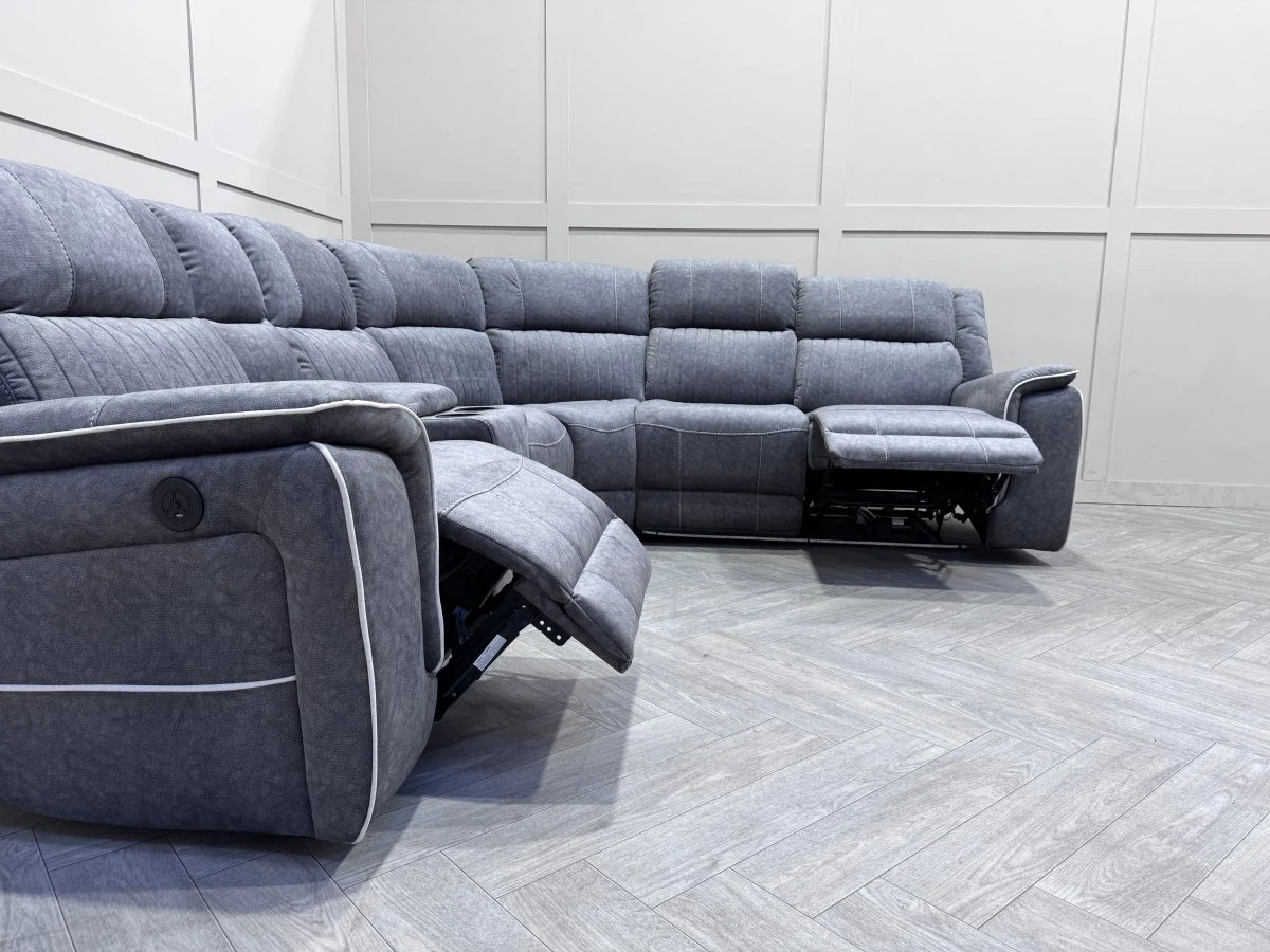 Neon Express Power Reclining Corner Sofa, Silver - Image 16