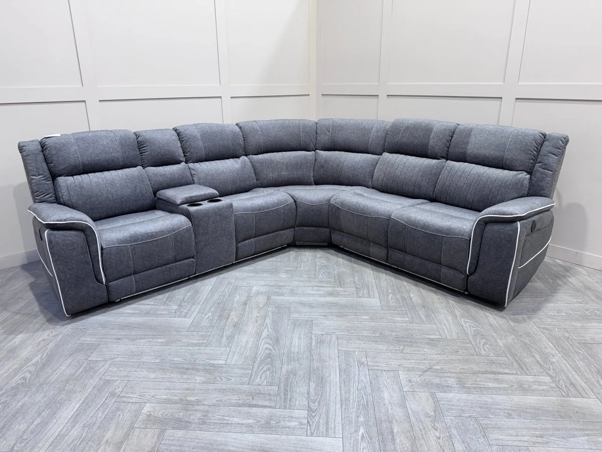 Neon Express Power Reclining Corner Sofa, Silver - Image 17