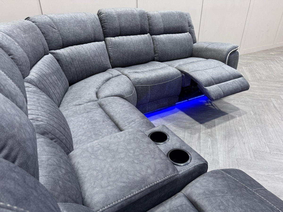 Neon Express Power Reclining Corner Sofa, Silver - Image 4