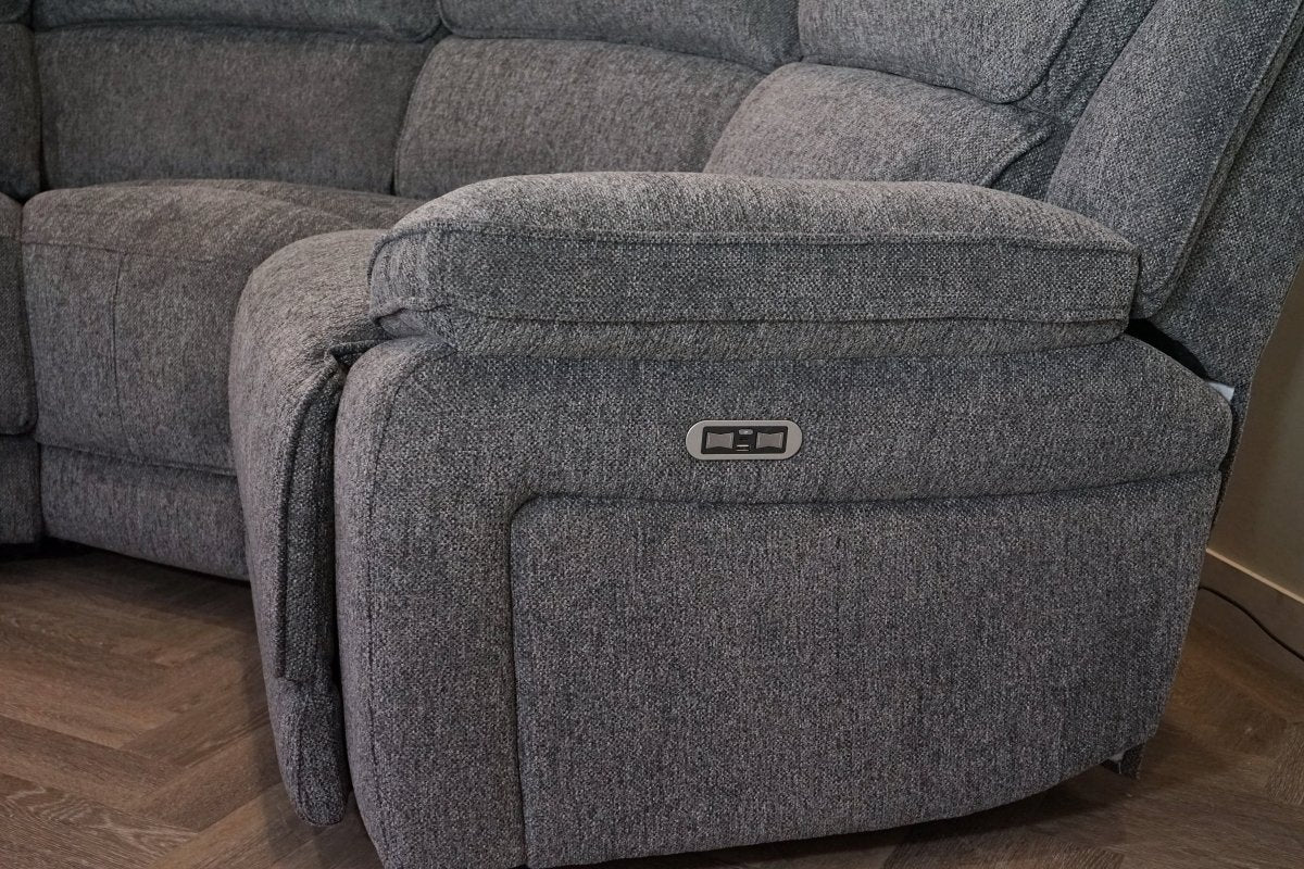 Orlando Power Recliner Corner Tech Sofa, Chunky Chenille Charcoal - Image 15