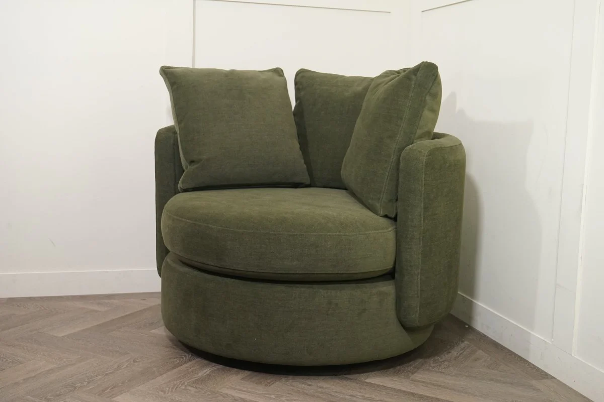 Piccadilly Large Swivel Chair, Fern Green - Image 7
