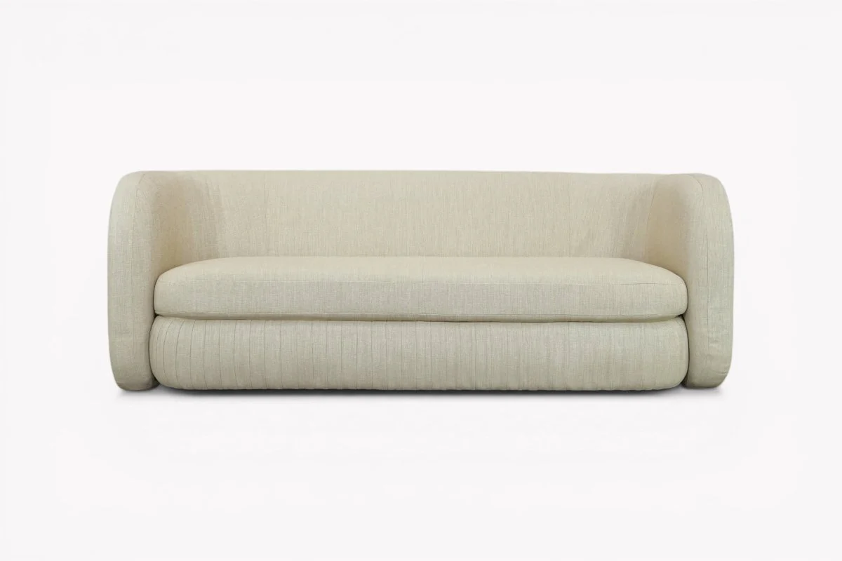 Pleat Large 3 Seater Sofa, Aquaclean Matilda Natural