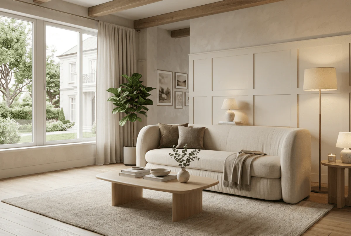 Pleat Large 3 Seater Sofa, Aquaclean Matilda Natural - Image 2