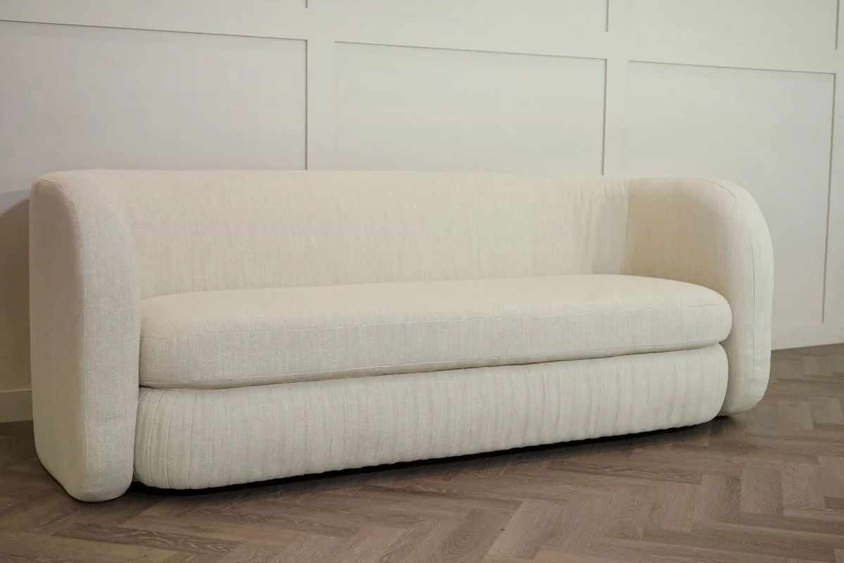 Pleat Large 3 Seater Sofa, Aquaclean Matilda Natural - Image 3