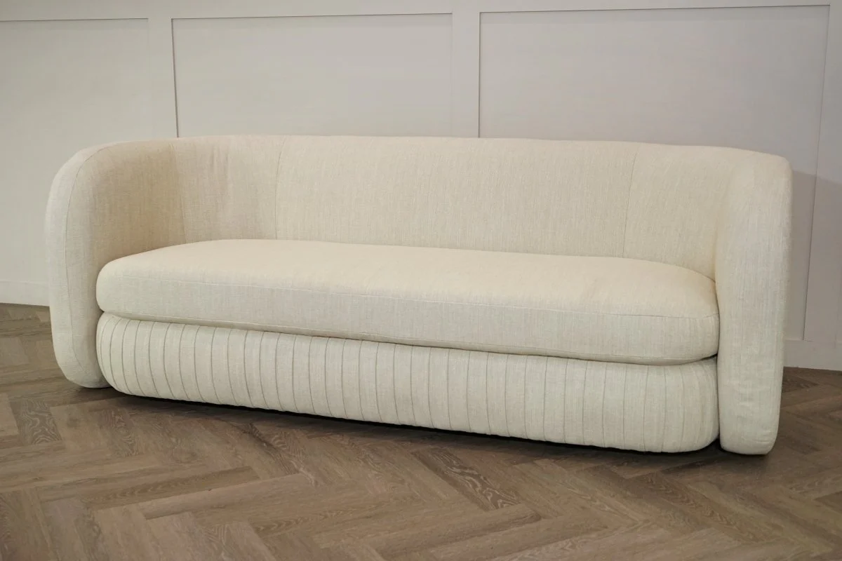 Pleat Large 3 Seater Sofa, Aquaclean Matilda Natural - Image 5