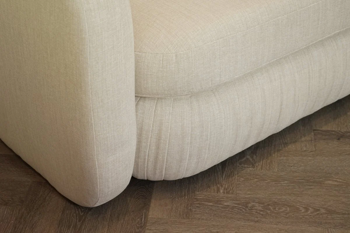 Pleat Large 3 Seater Sofa, Aquaclean Matilda Natural - Image 6